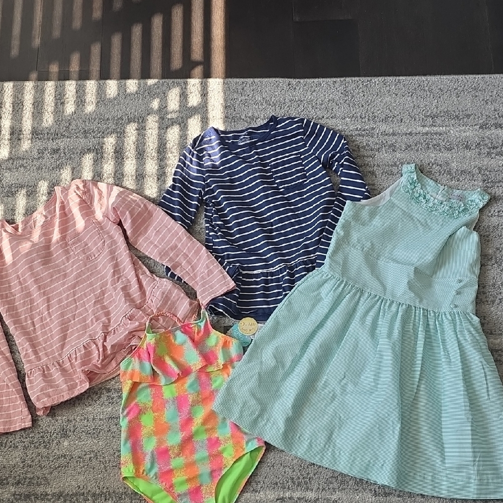 Striped Blue and White Kids Dress
